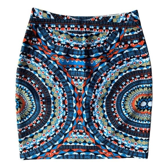 Tabitha Olmeda Anthropologie Geometric Tribal Vibes Pencil Skirt Size 2 - Picture 2 of 8